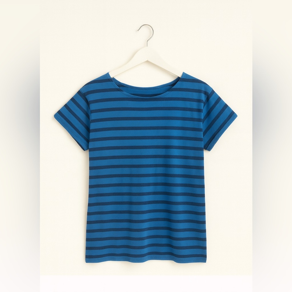 Hi-line Blue Striped Top